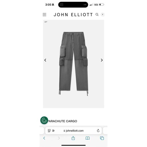 John Elliot Parachute Cargo Pants - Washed Navy - Picture 7 of 10